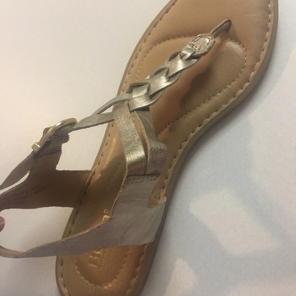 born metallic sandals